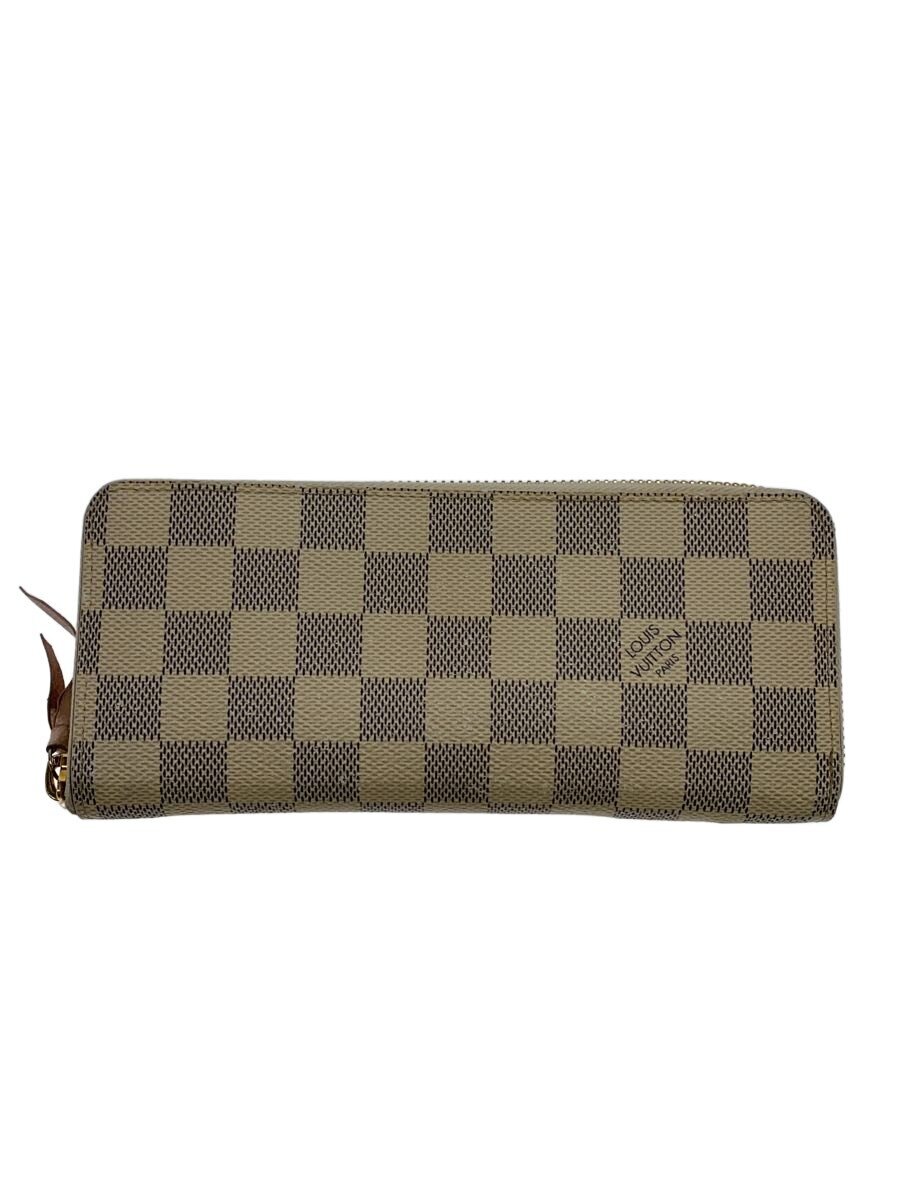【中古】LOUIS VUITTON◆ポルト・フォイユ・クレマンス_ダミエ・アズール/PVC/WHT/レディース【服飾雑貨他】