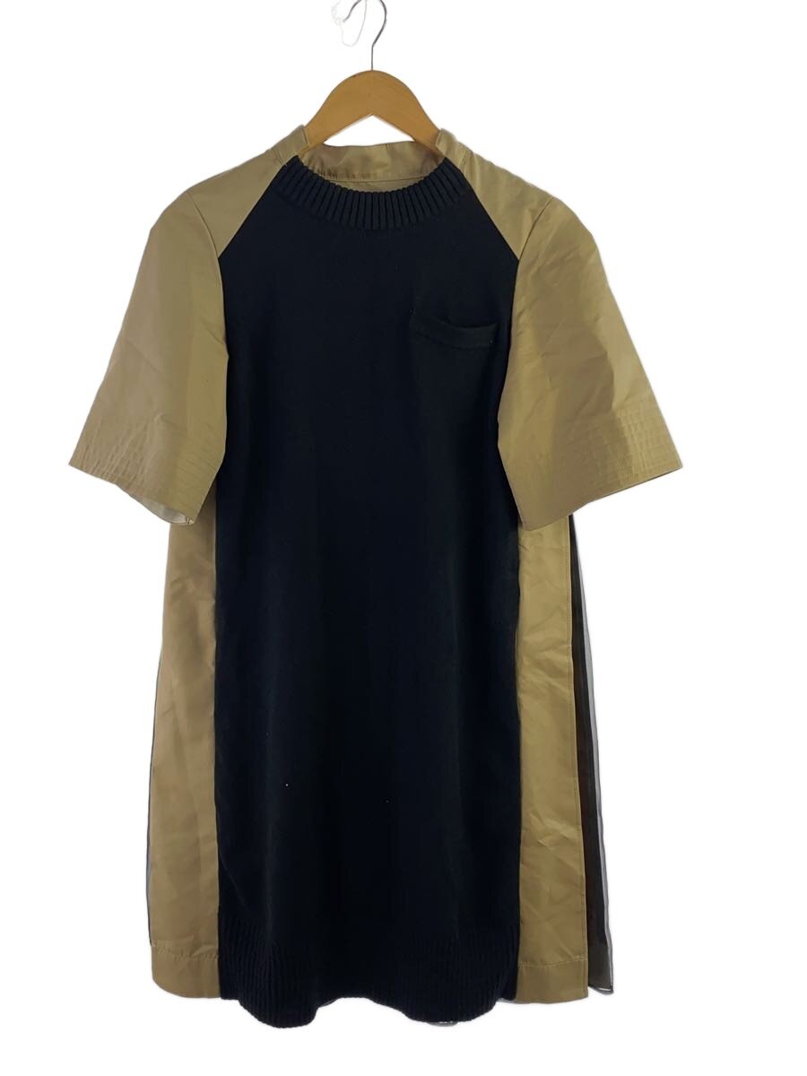 【中古】sacai◆Cotton Gabardine x Knit Dress/1/綿織物/CML/24-07080/? NULL ?【レディースお召しもの】