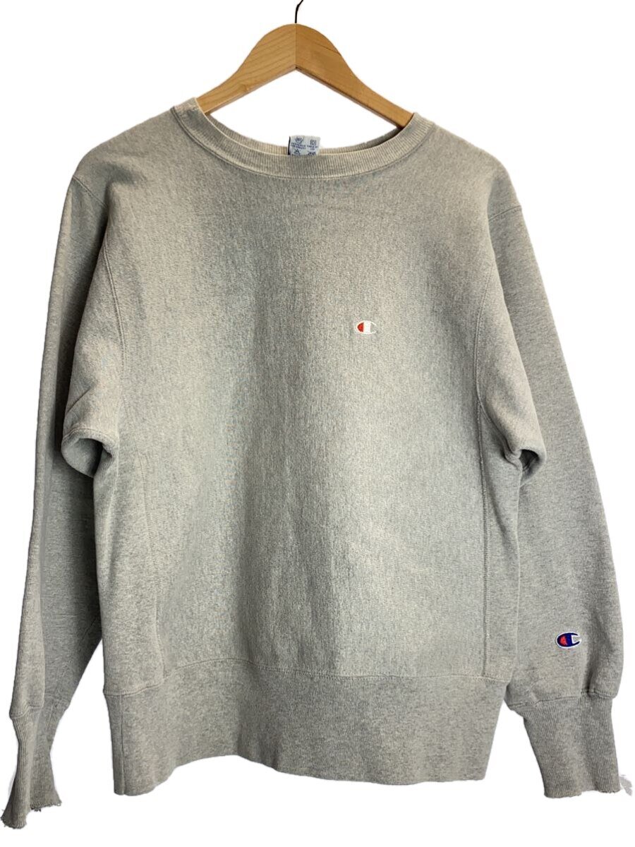 【中古】Champion◆90s/REVERSE WEAVE/目あり/汗水/M/綿織物/GRY/無地//【メンズウェア】