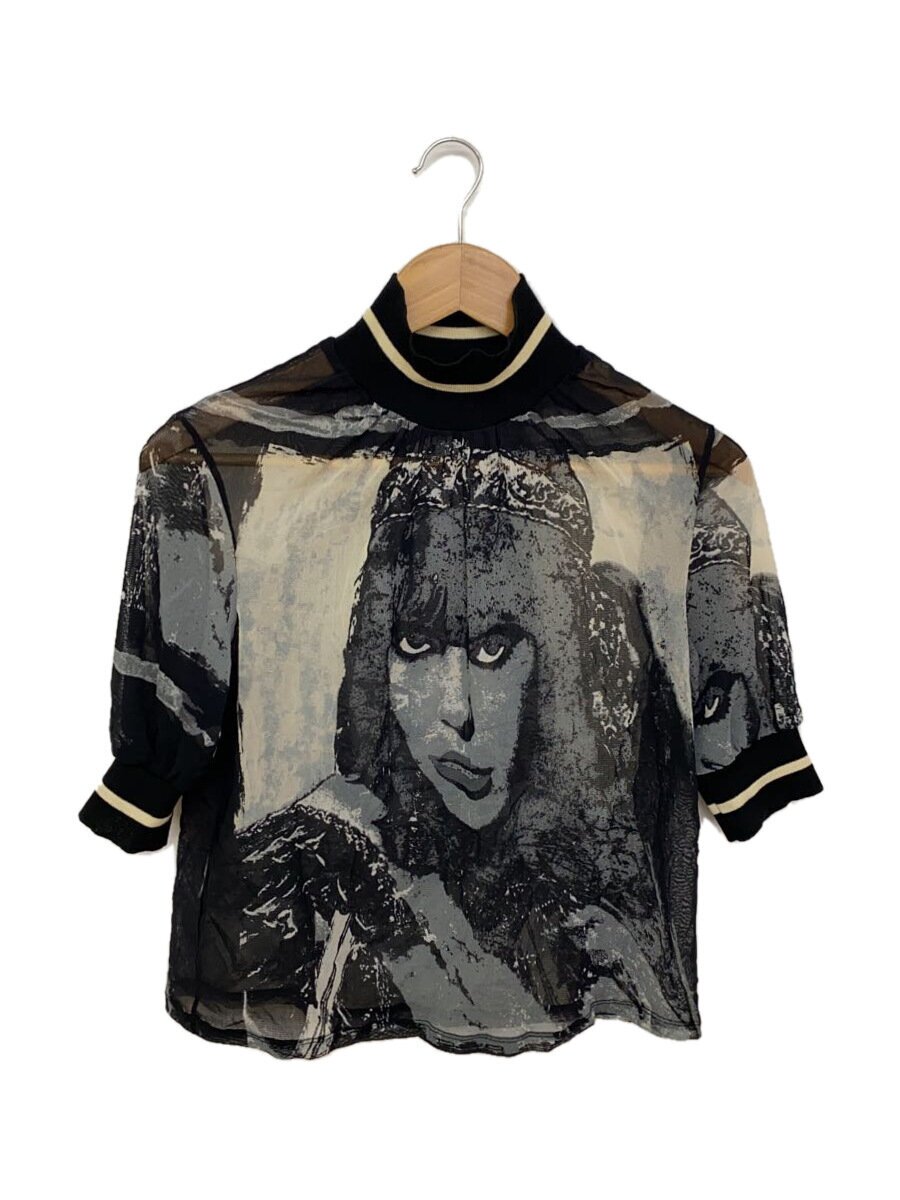 【中古】Jean Paul Gaultier◆半袖カットソー/40/--/BLK/総柄/人となり【レディース御召しもの】