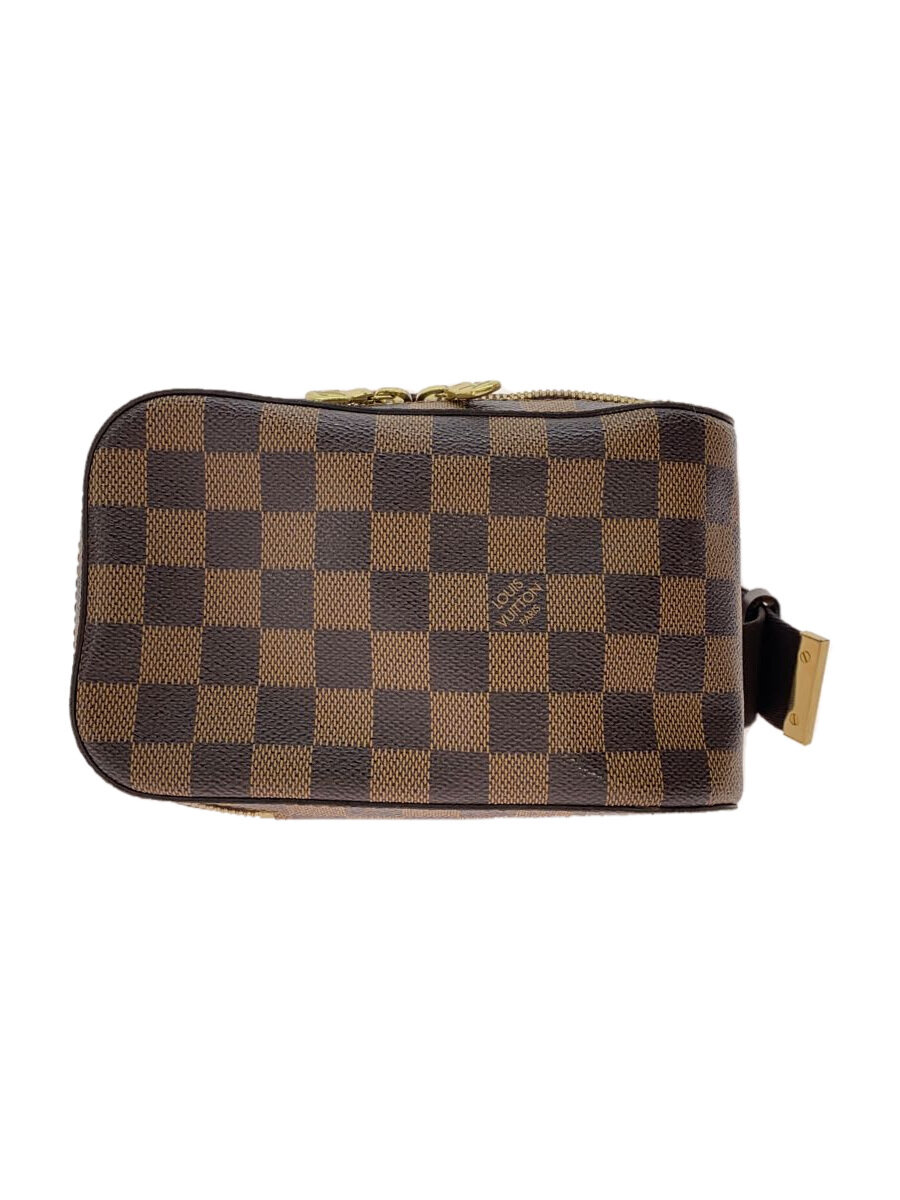 【中古】LOUIS VUITTON◆ジェロニモス_ダミエ・エベヌ_赤銅色/PVC/赤銅色//【御徒面子】