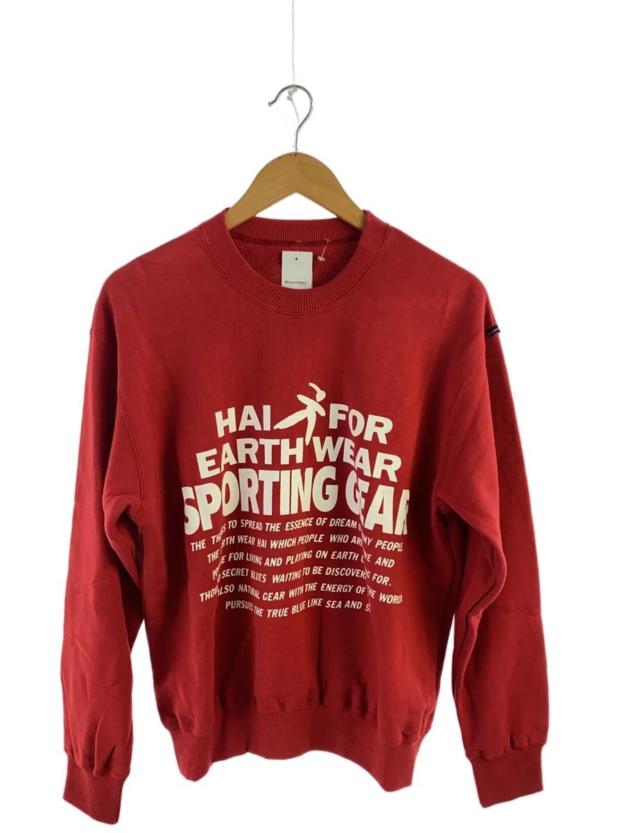 【中古】HAI SPORTING GEAR◆80s/フロントメッセージスウェット/M/綿織物/赤いこと/212008【メンズウェア】