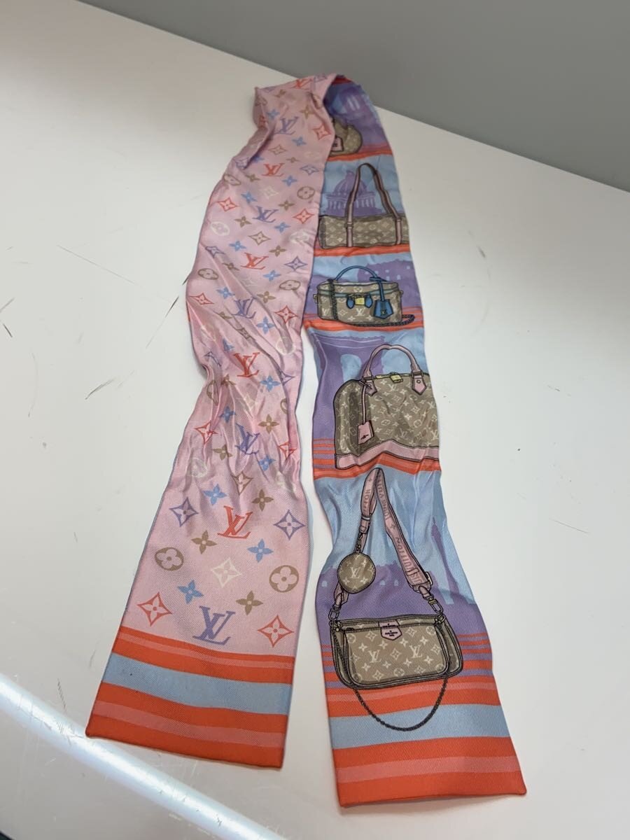 【中古】LOUIS VUITTON◆袈裟/地絹/サクラ色/総柄/レディース//【服飾雑貨他】