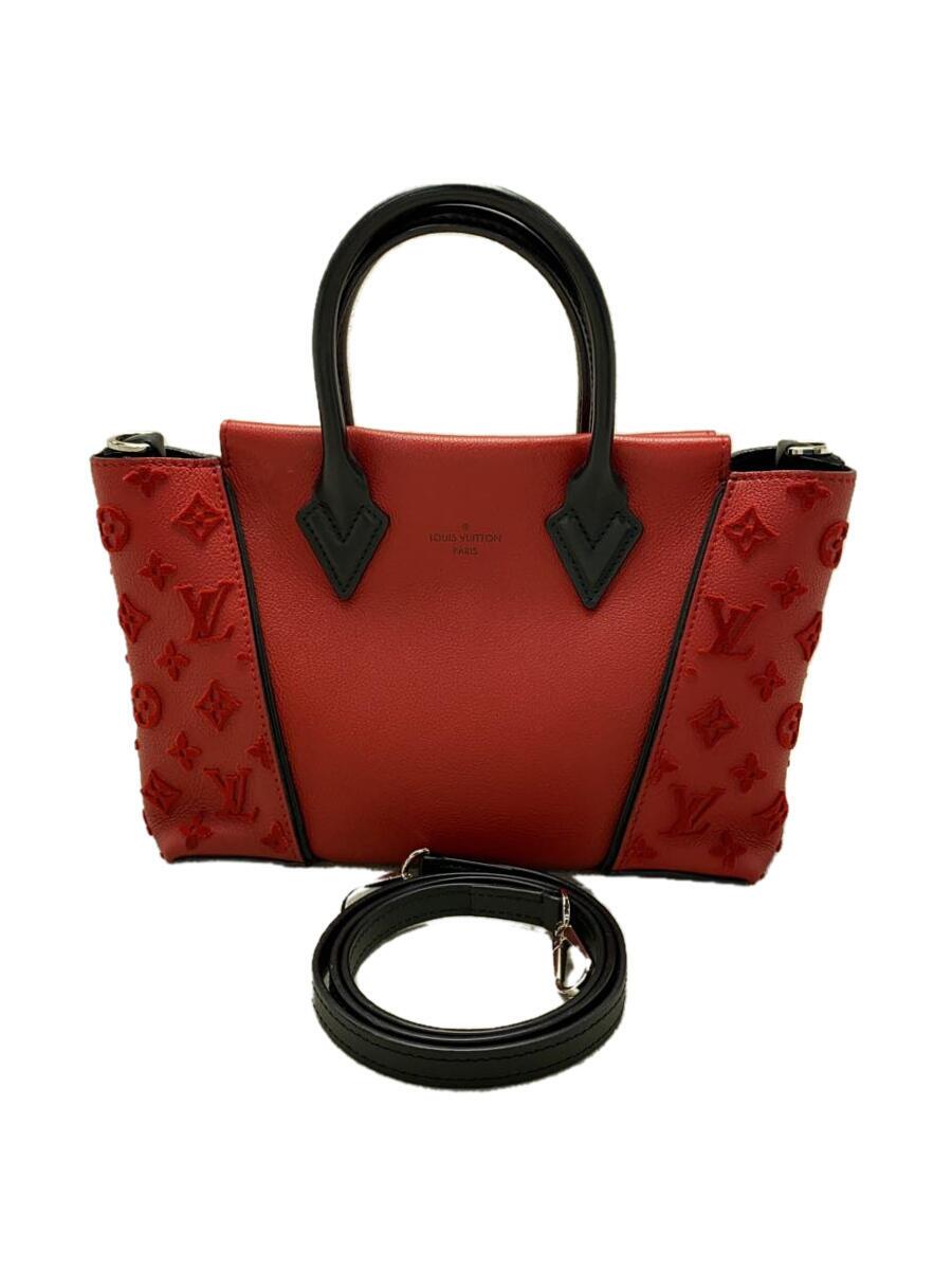 【中古】LOUIS VUITTON◆トートWBB_モノグラム・ヴェルール_RED/なめし革/RED【御徒面子】