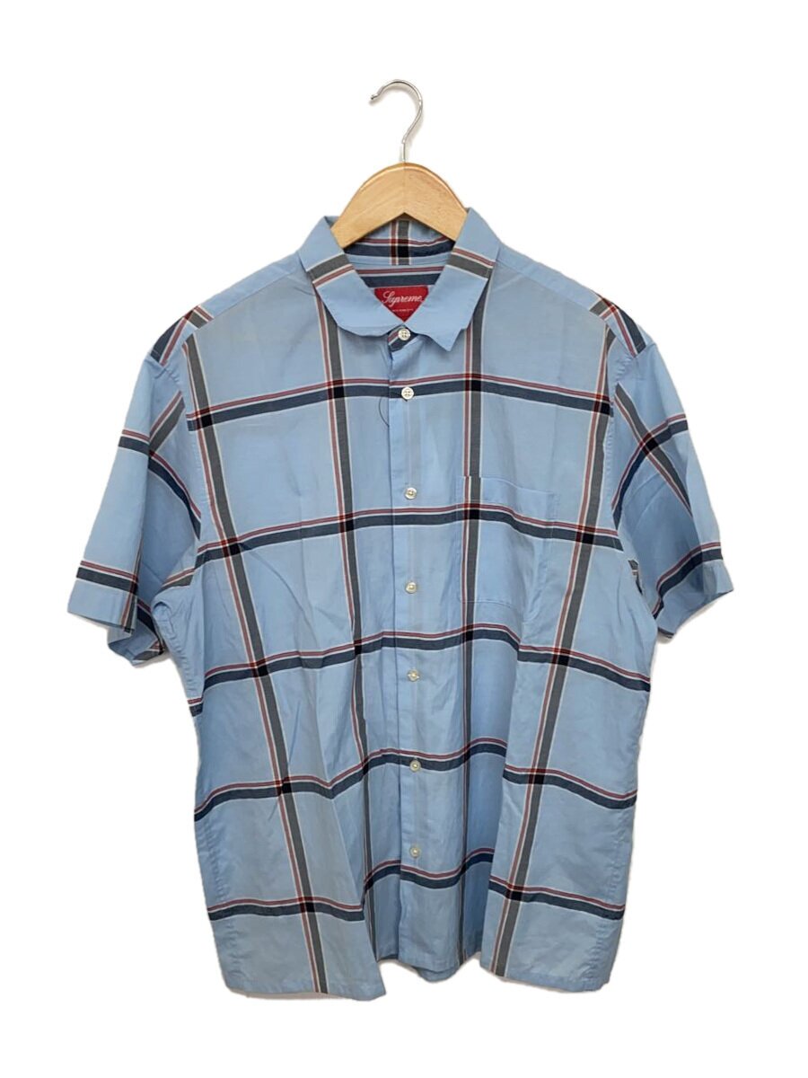 【中古】Supreme◆半袖プルオーバー/L/綿織物/青色/読み合わせる【メンズウェア】