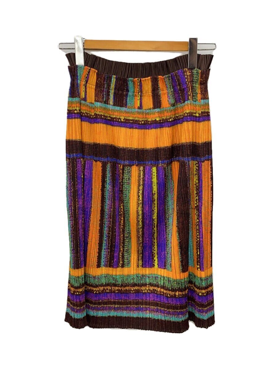 【中古】PLEATS PLEASE ISSEY MIYAKE◆スコート/3/ポリエステル/BRW/総柄/PP23-JG624【レディース御召しもの】