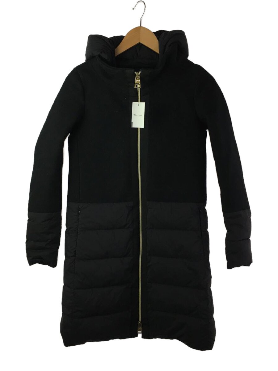 【中古】HERNO◆羊毛うつり変わり/ロングダウンジャケット/38/ポリエステル/BLK/PI0712G【レディース御召しもの】
