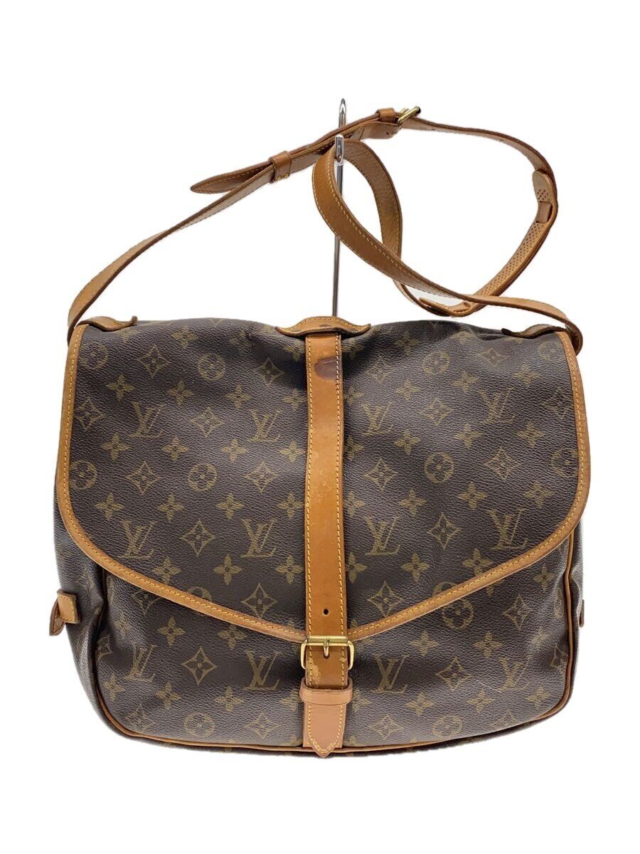【中古】LOUIS VUITTON◆1)ソミュール30_モノグラム・帆布_BRW/PVC/BRW【御徒面子】