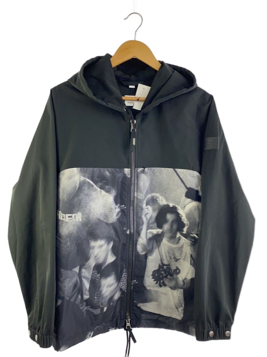【中古】BURBERRY◆ナイロン上衣/S/ナイロン/BLK/総柄/レイブプリント/【メンズウェア】