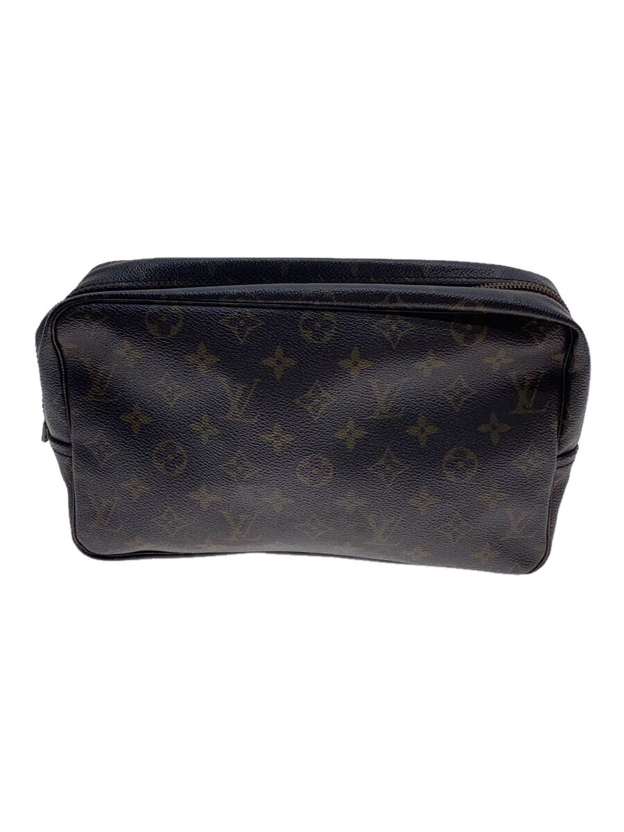 【中古】LOUIS VUITTON◆トゥルース・トワレット28_モノグラム・帆布_BRW/PVC/BRW【御徒面子】