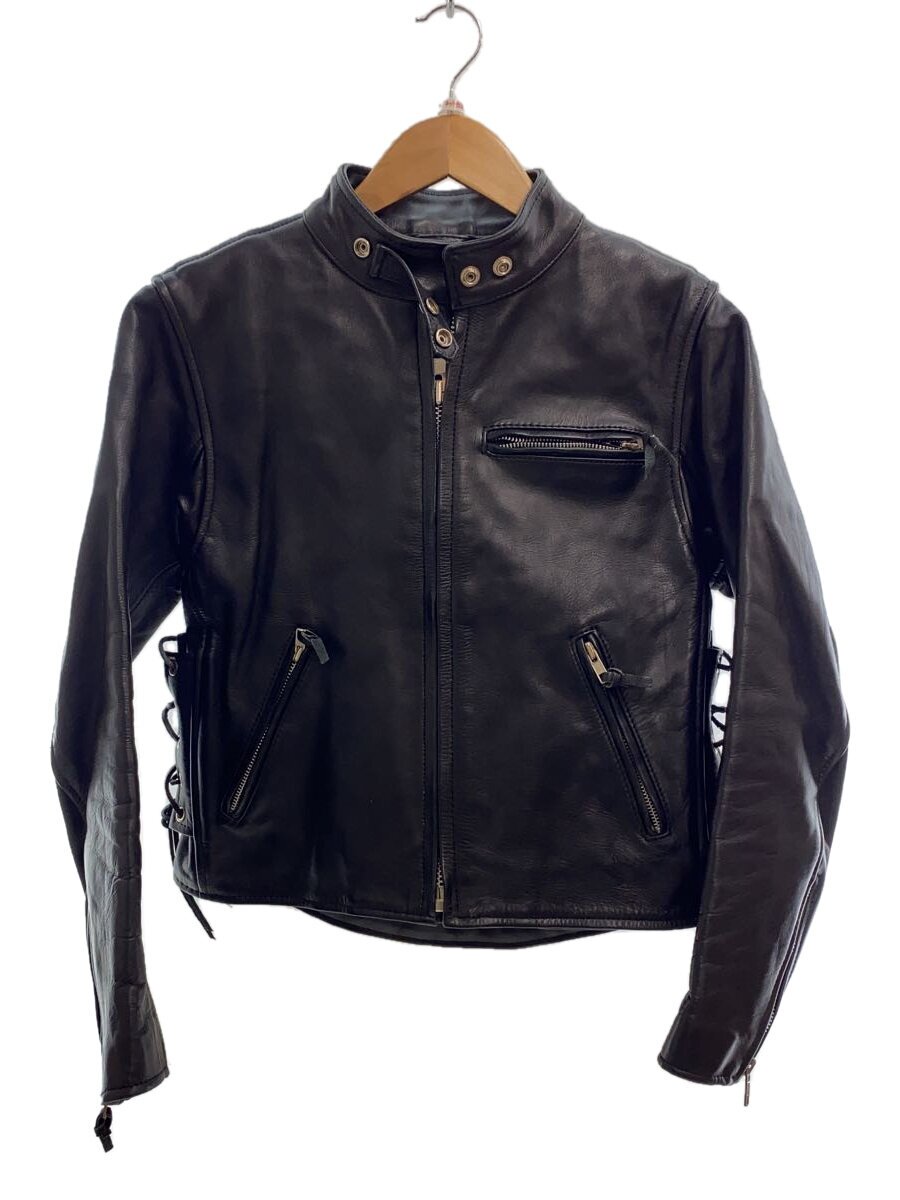 【中古】Heavy for bikers/シングルライダースジャケット/M/牛皮/BLK/無地【レディース御召しもの】