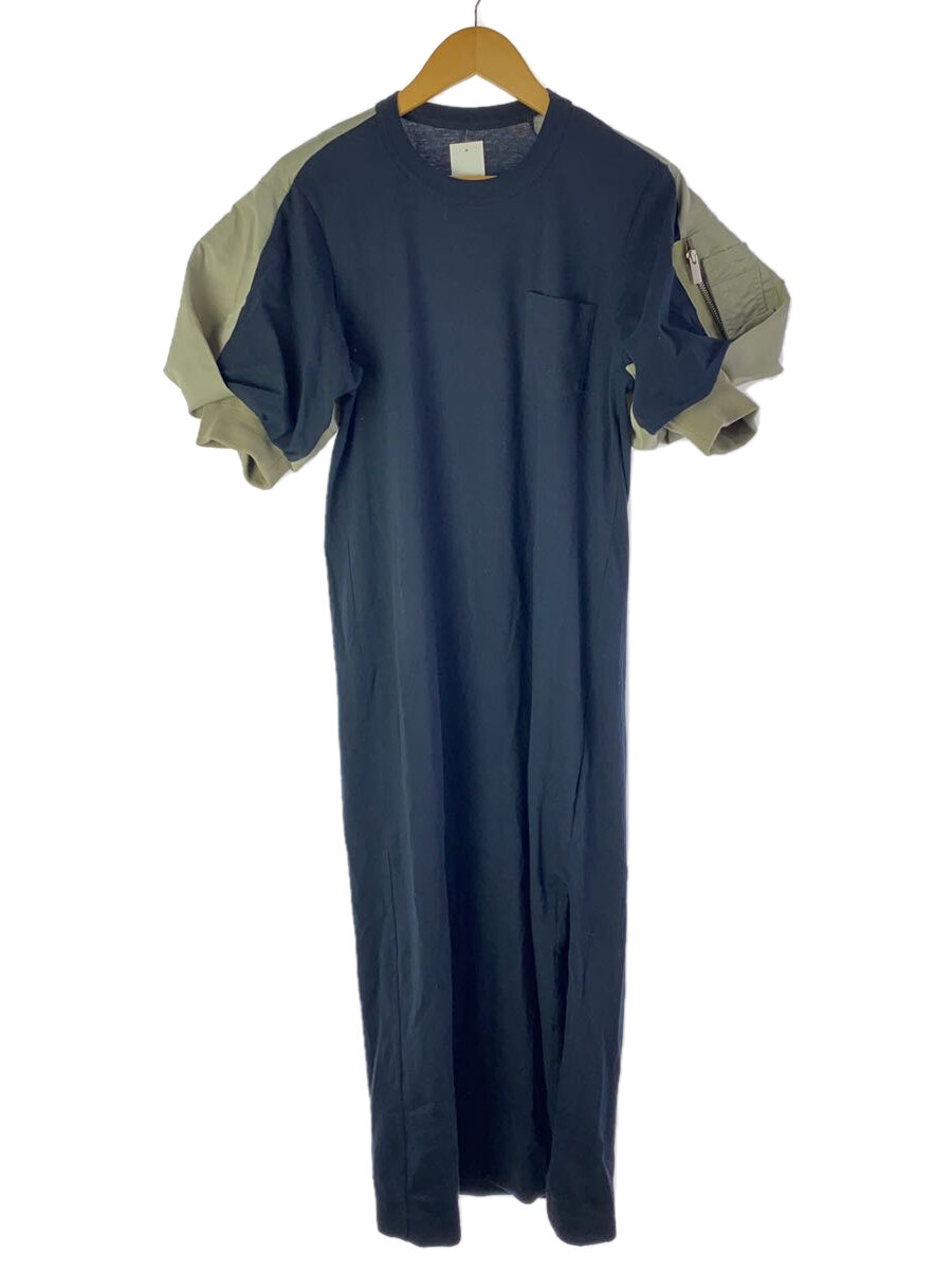 【中古】sacai◆2024SS/Nylon Twill\u0026Jersey Dress/1/綿織物/NVY/24-07168//【レディースお召しもの】
