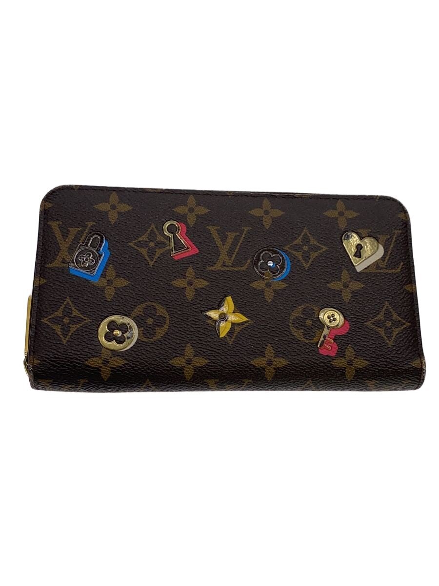 【中古】LOUIS VUITTON◆ジッピー・ウォレット_モノグラム・優しいこと鍵を掛ける/PVC/BRW/レディース【服飾雑貨他】