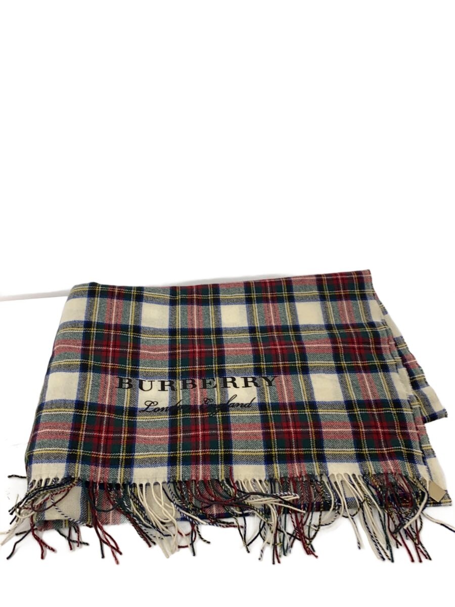 【中古】BURBERRY◆えり巻き/カシミヤ/GRN/レディース/4065172/大判/袈裟/照合のしるし/カシミヤ混【服飾雑貨他】