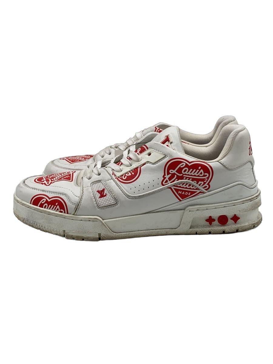 【中古】LOUIS VUITTON◆ローカットスニーカー/US7.5/WHT/なめし革/FD0291【シューズ】
