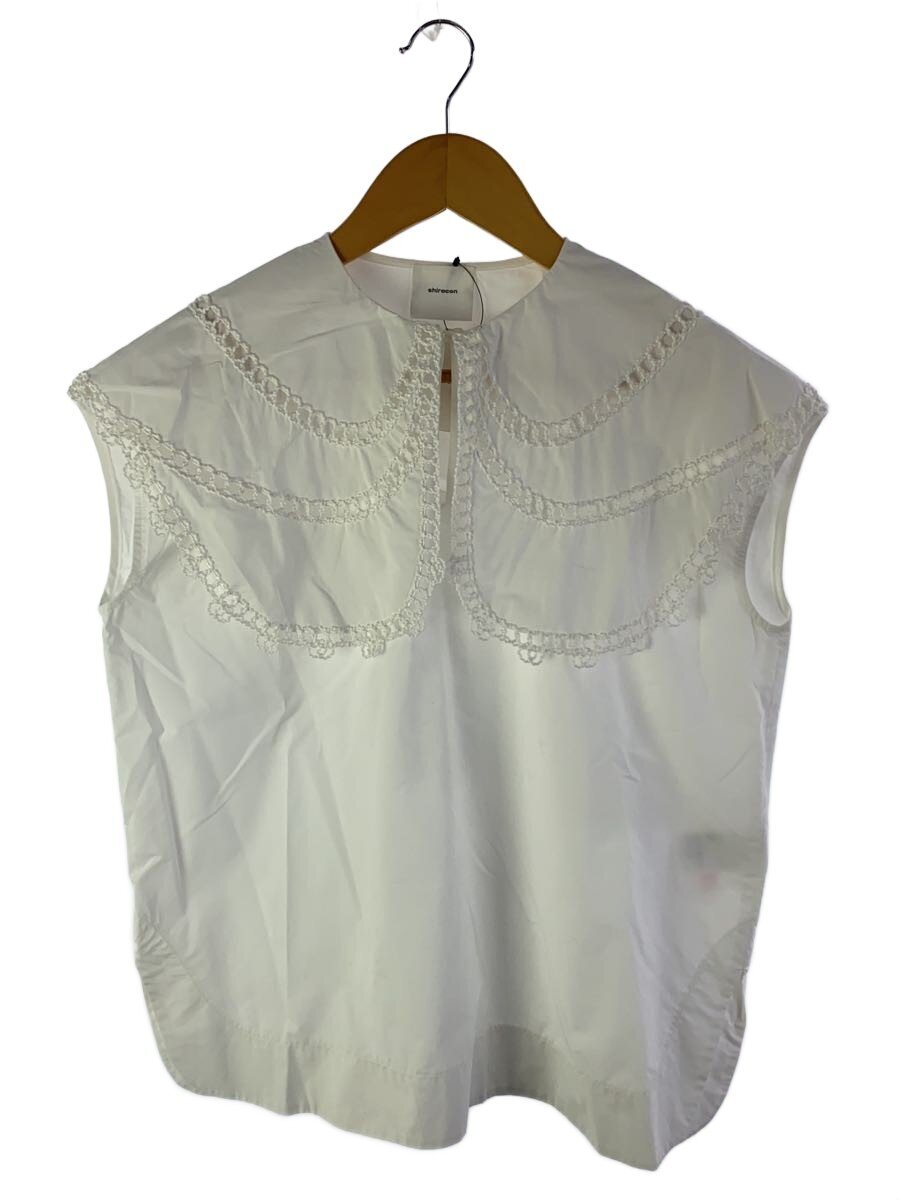 【中古】yori◆21SS/SHIROCON/繰り返し刺しゅう乗り組み員トップ/36/ポリエステル/WHT/SC2121-007SM【レディースお召しもの】