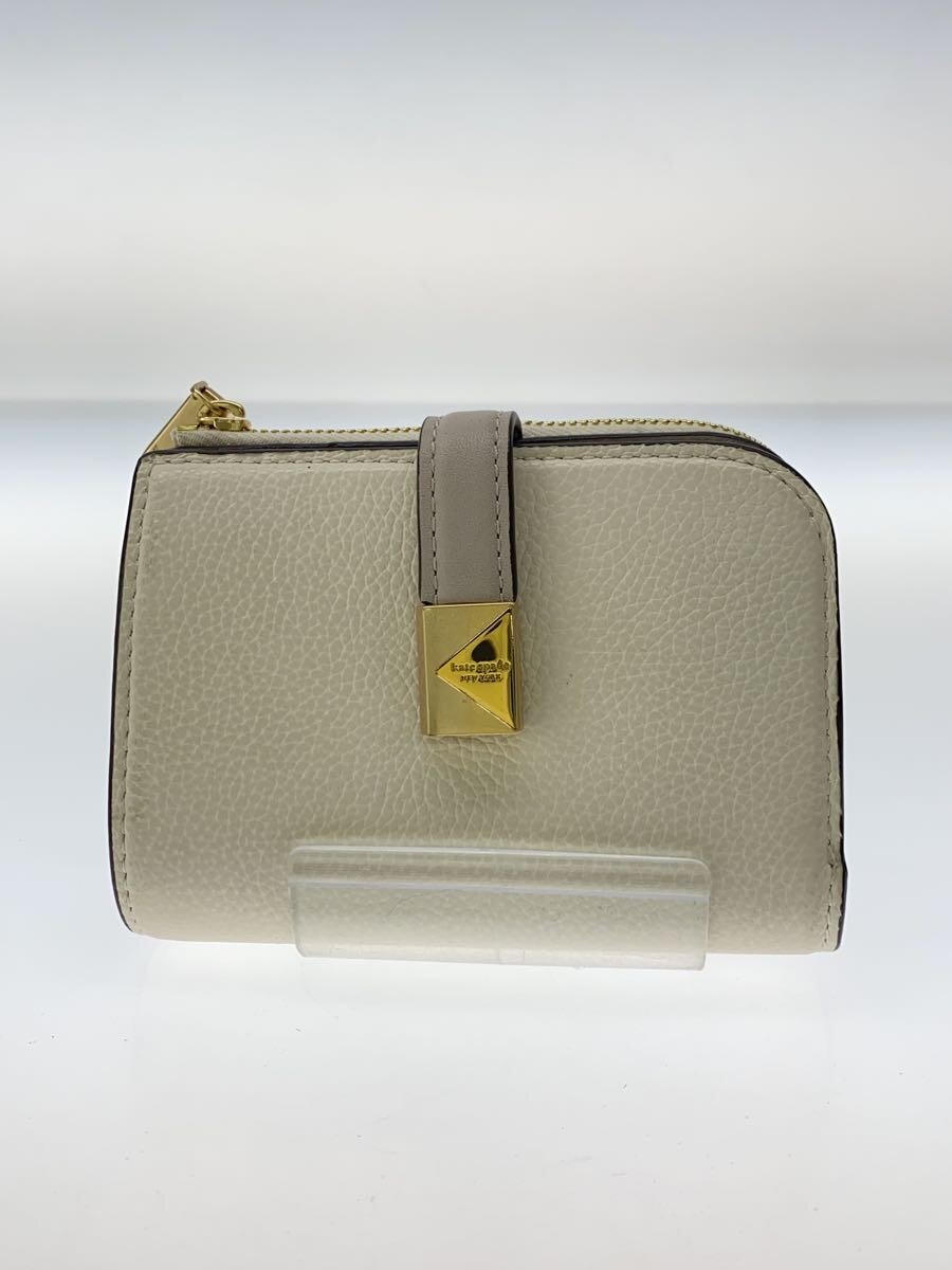 【中古】kate spade new york◆2つ折り財布/レザー/BEG/無地/レディース/kj691【服飾雑貨他】｜2ｎｄ STREET 店 8,978円