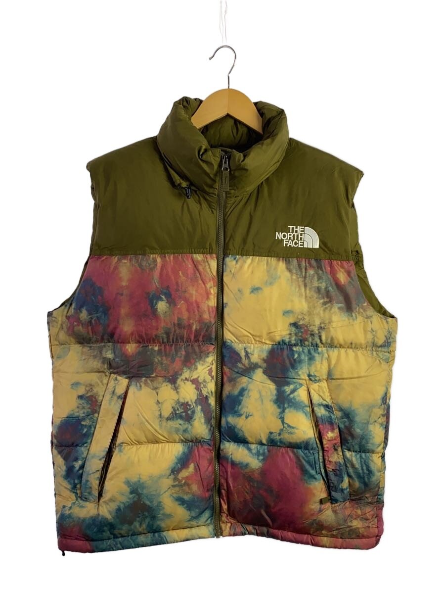 【中古】THE NORTH FACE◆NOVELTY NUPTSE VEST_ノベルティヌプシベスト/XL/ナイロン/マルチ色つや/総柄【メンズウェア】