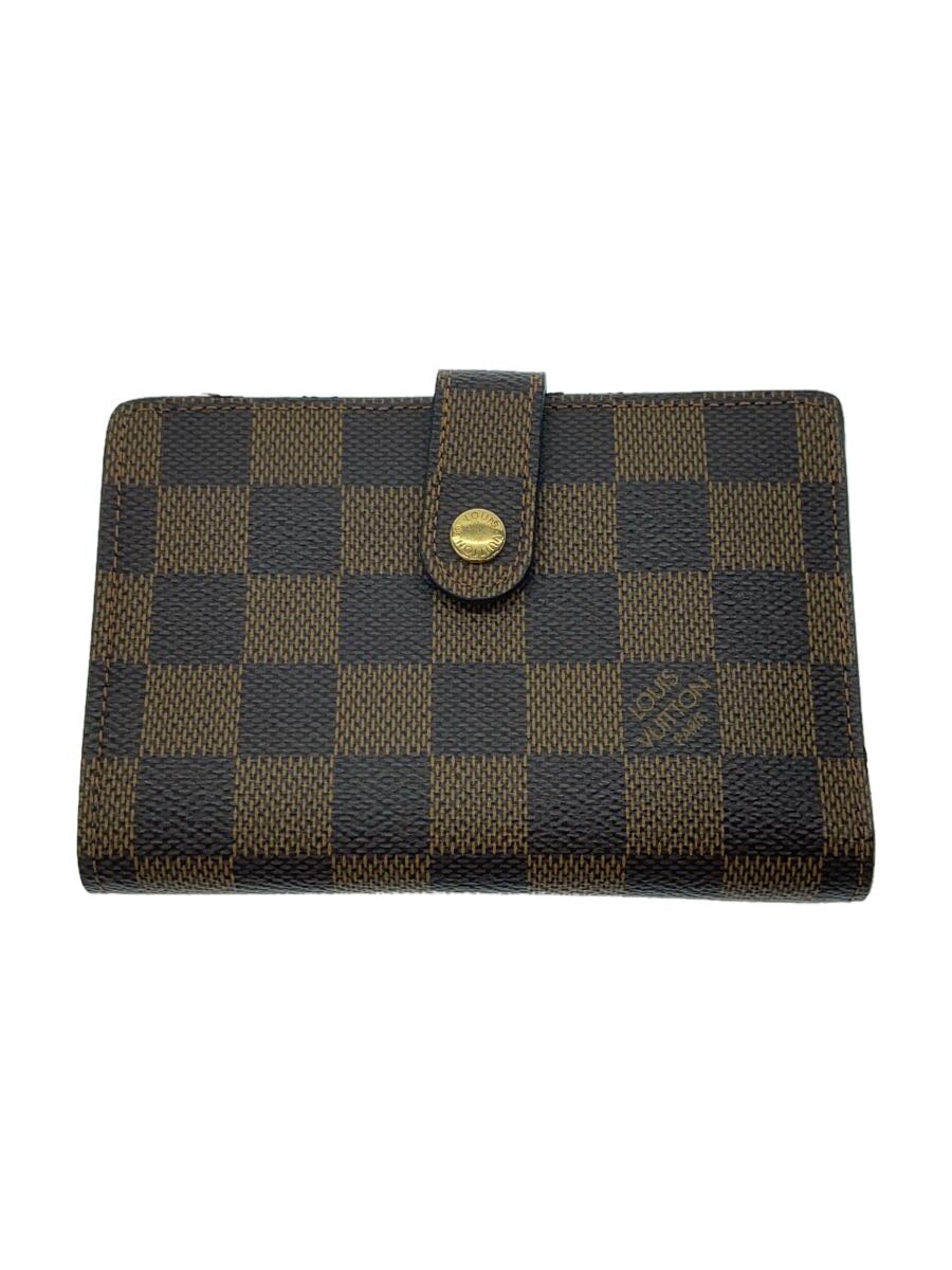 【中古】LOUIS VUITTON◆ポルト・フォイユ・ヴィエノワ_ダミエ・エベヌ_BRW/PVC/BRW/レディース//【服飾雑貨他】