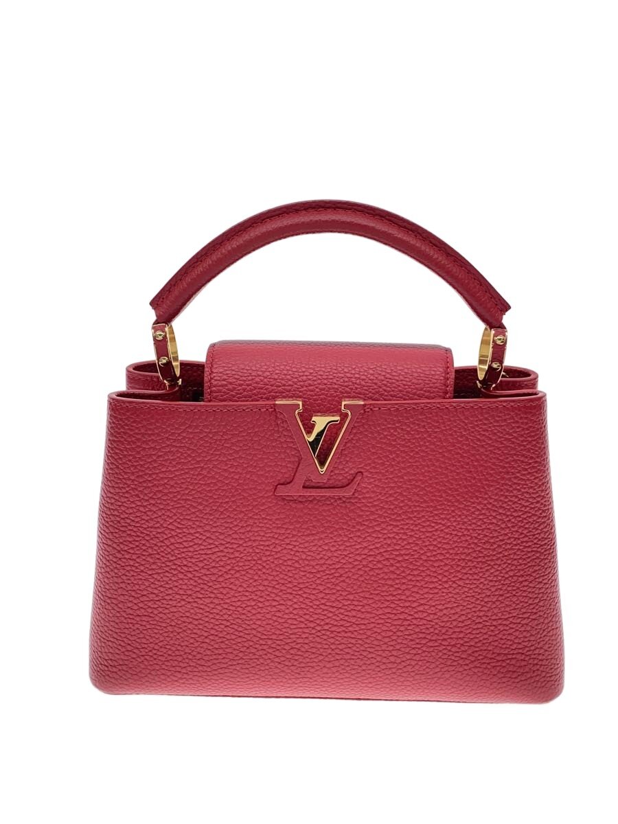 【中古】LOUIS VUITTON◆カプシーヌBB_キュイール・トリヨン/なめし革/RED/無地【御徒面子】