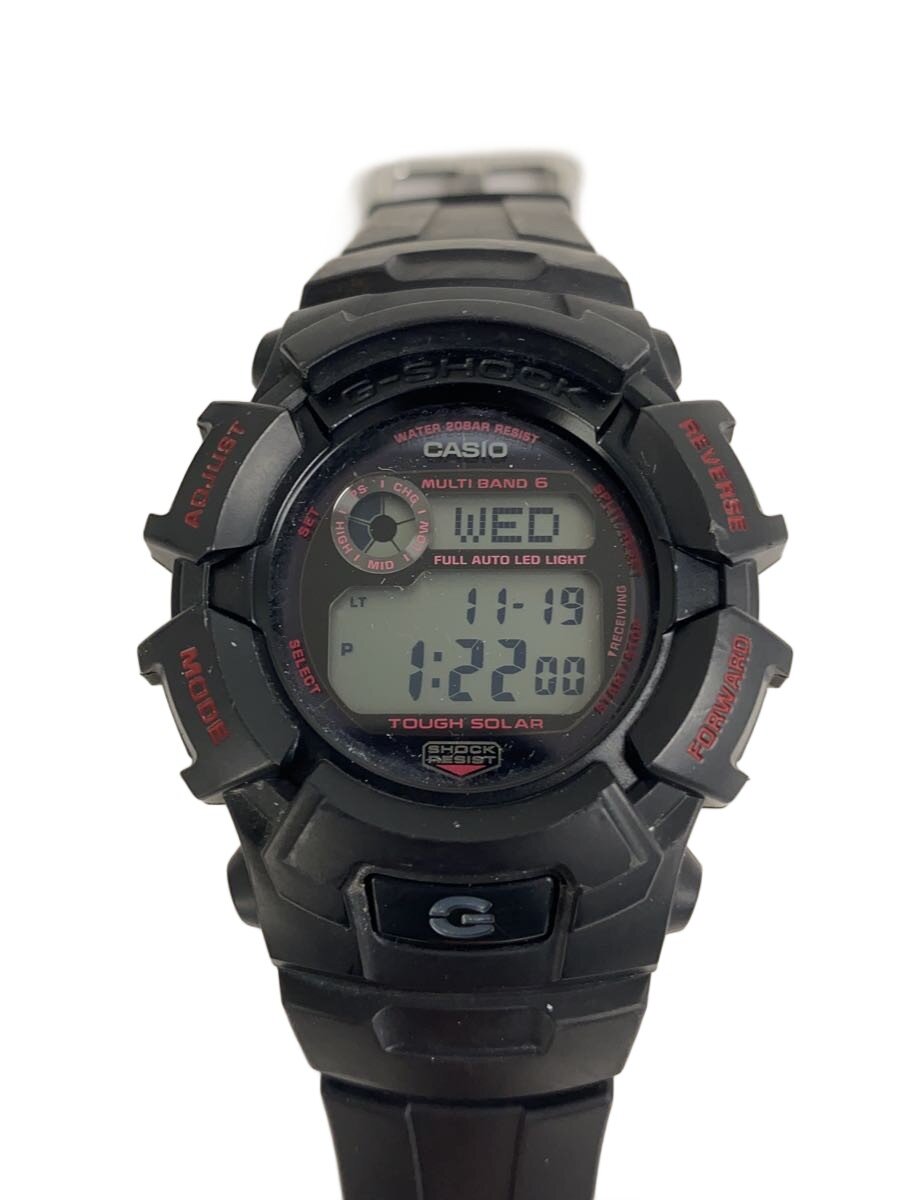 【中古】CASIO◆ソーラーウオッチ/デジタル/天然ゴム/黒いこと/黒いこと/SS/GW-2320FP-1A4JR【服飾雑貨他】