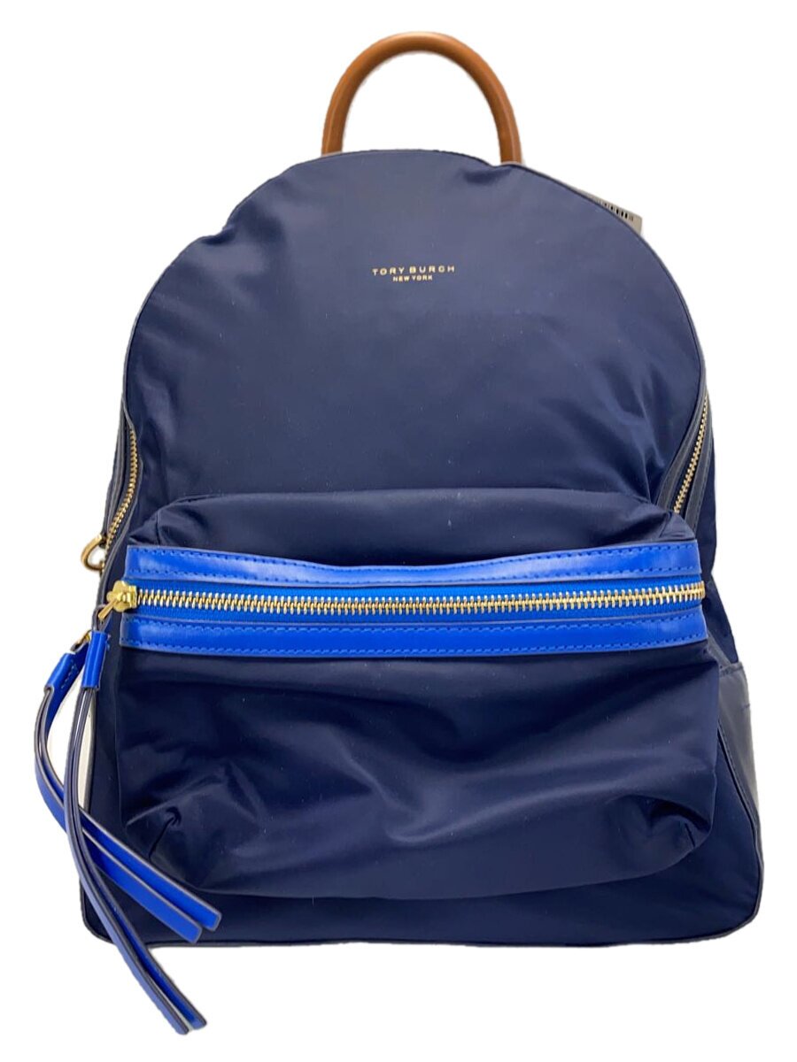 【中古】TORY BURCH◆背嚢/--/BLU【御徒面子】