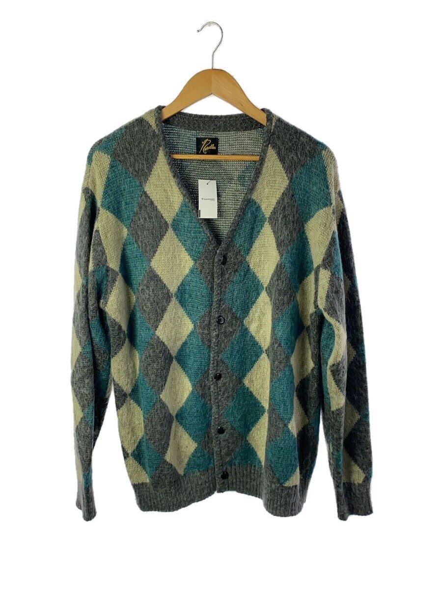 【中古】Needles◆MOHAIR CARDIGAN ARGYLE/ジレー(朦々たる)/L/モヘヤ/GRN/LQ424//【メンズウェア】