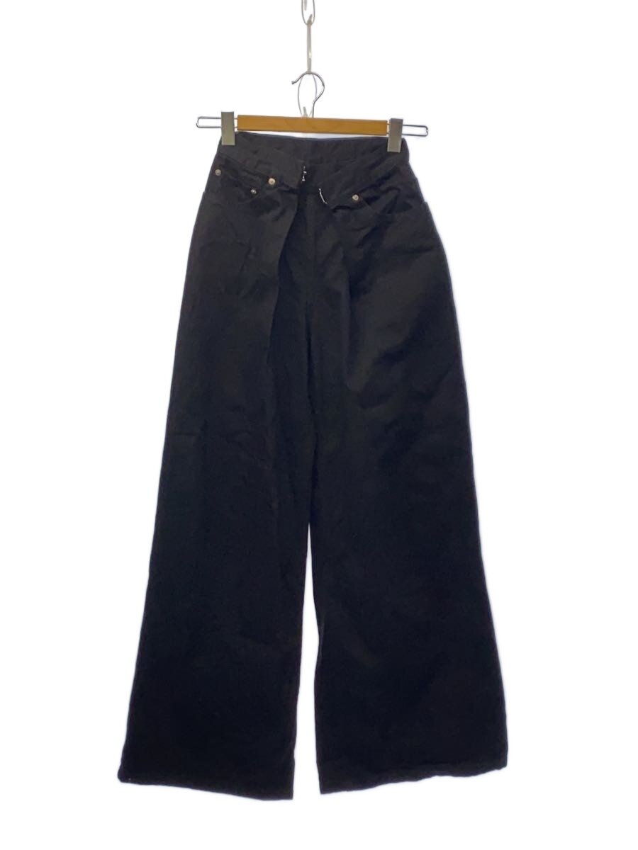 【中古】JOHN LAWRENCE SULLIVAN◆Rigid Denim Wide Pants/XS/綿織物/BLK/JLSW-01-S【メンズウェア】