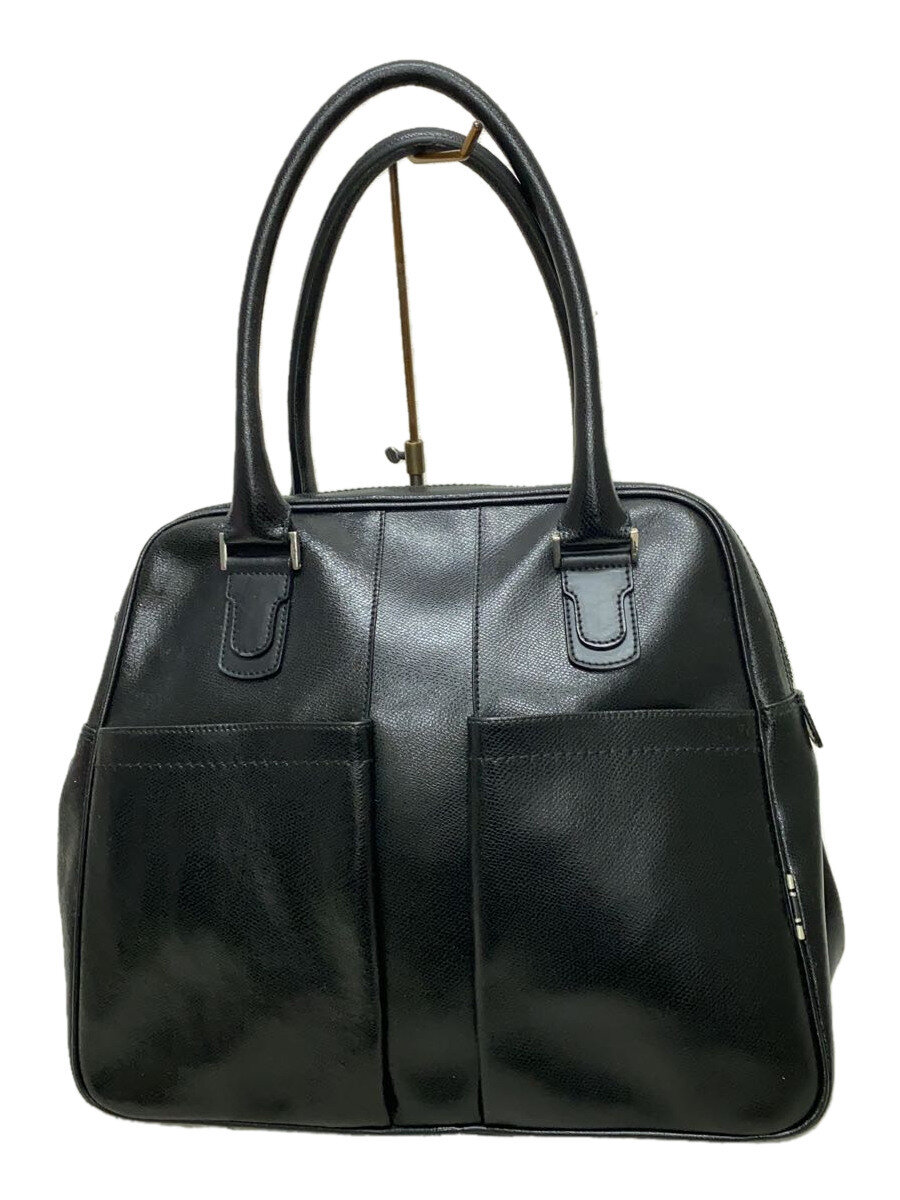 【中古】Salvatore Ferragamo◆トートバッグ/なめし革/BLK//【御徒面子】