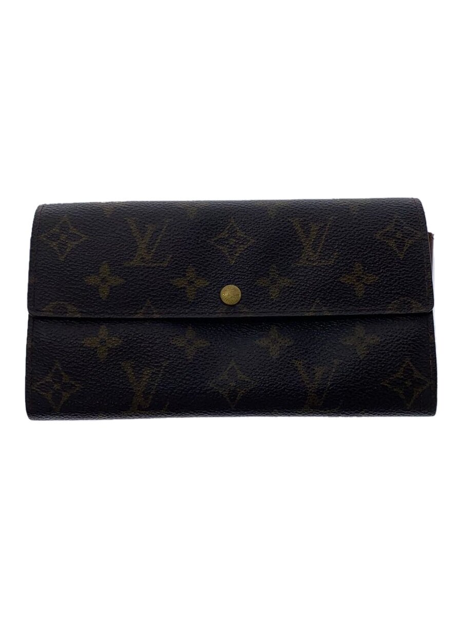【中古】LOUIS VUITTON◆2)ポシェット・ポルト・モネ・クレディ_モノグラム・キャンバス_BRW/PVC/BRW/総柄/レディース【服飾雑貨他】