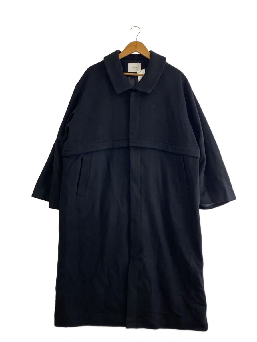 【中古】MANOF◆厚地の外套/M/羊毛/BLK/無地/85101-0012【レディース御召しもの】