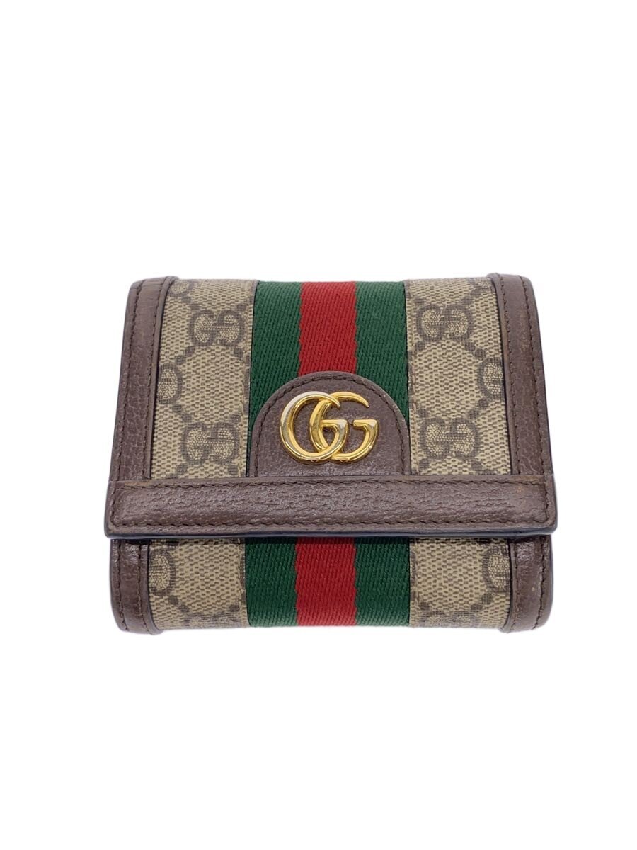 【中古】GUCCI◆GG ウォレット_オフィディア/PVC/BEG/レディース//【服飾雑貨他】