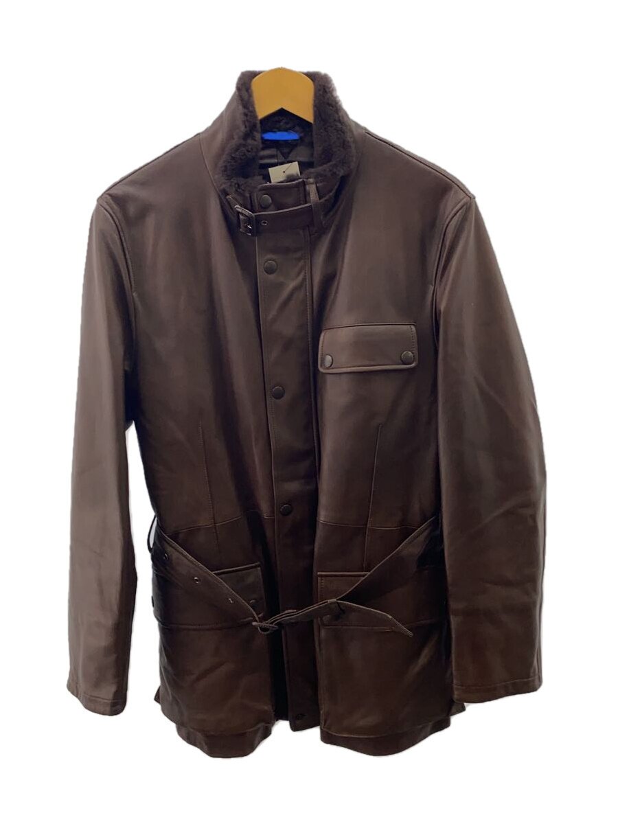 【中古】Paul Smith◆シングルライダースジャケット/M/レザー/BRW/無地//【メンズウェア】|2nd STREET 店