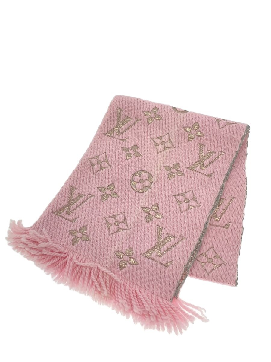【中古】LOUIS VUITTON◆エシャルプ・ロゴマニアシャイン_モノグラム_PNK/羊毛/PNK/レディース//【服飾雑貨他】