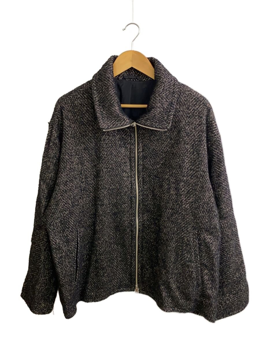 【中古】YOKE◆24AW/TWEED STAND COLLAR ZIP BLOUSON/3/黒いこと/YK24FW0727B//【メンズウェア】
