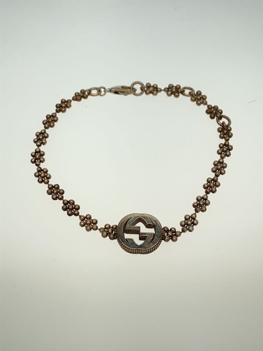 【中古】GUCCI◆腕輪/SV925/GLD/レディース/インターロッキングG/御花主題//【服飾雑貨他】