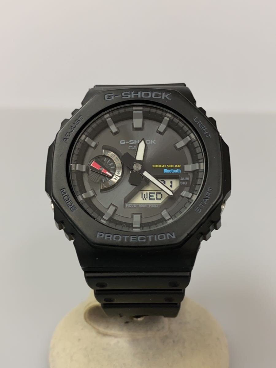 【中古】CASIO◆ソーラーウオッチ_G-SHOCK/デジアナ/天然ゴム/BLK/BLK【服飾雑貨他】