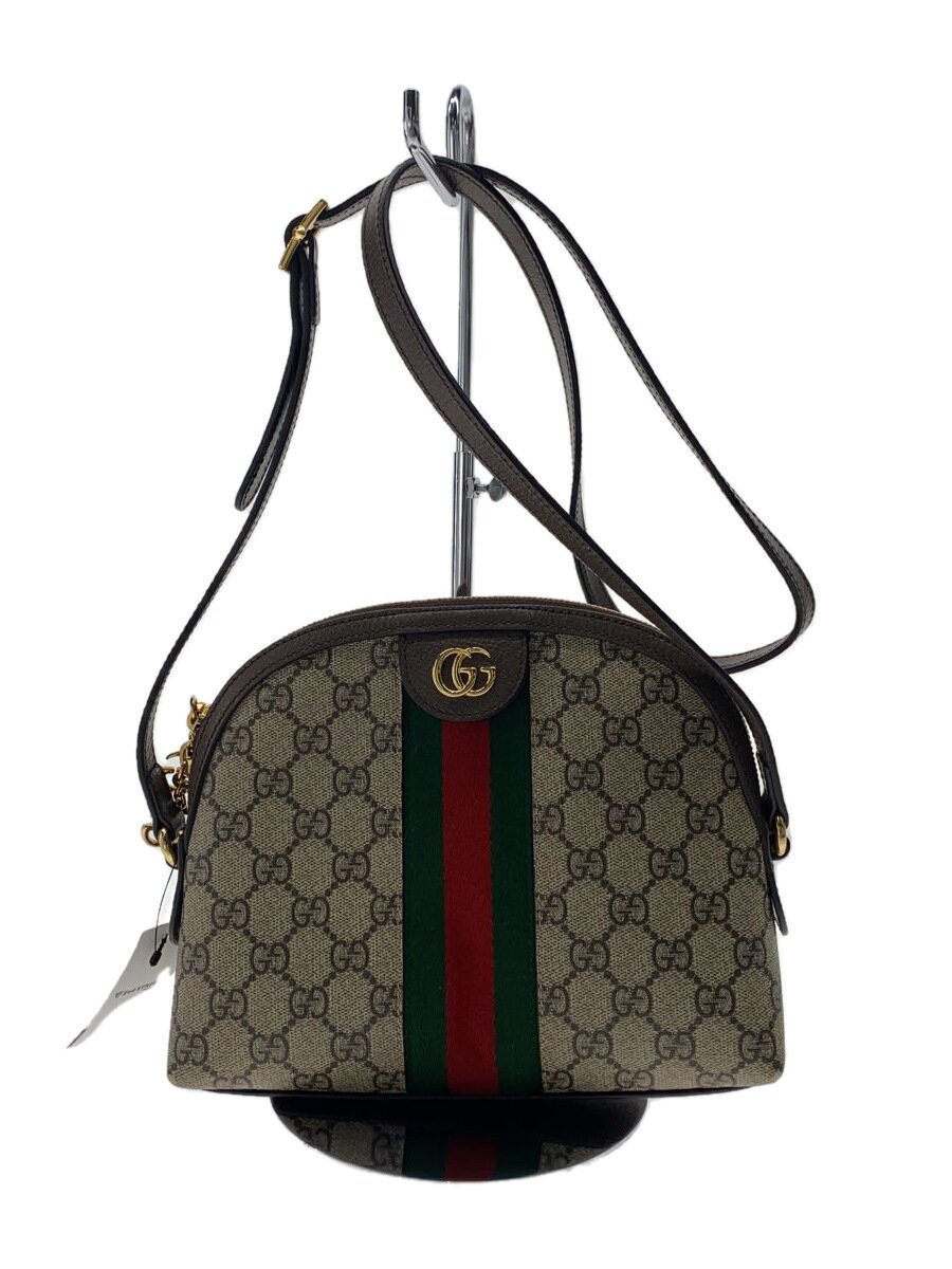 【中古】GUCCI◆ショルダーバッグ_オフィディア_GGスプリーム/PVC/BRW【御徒面子】