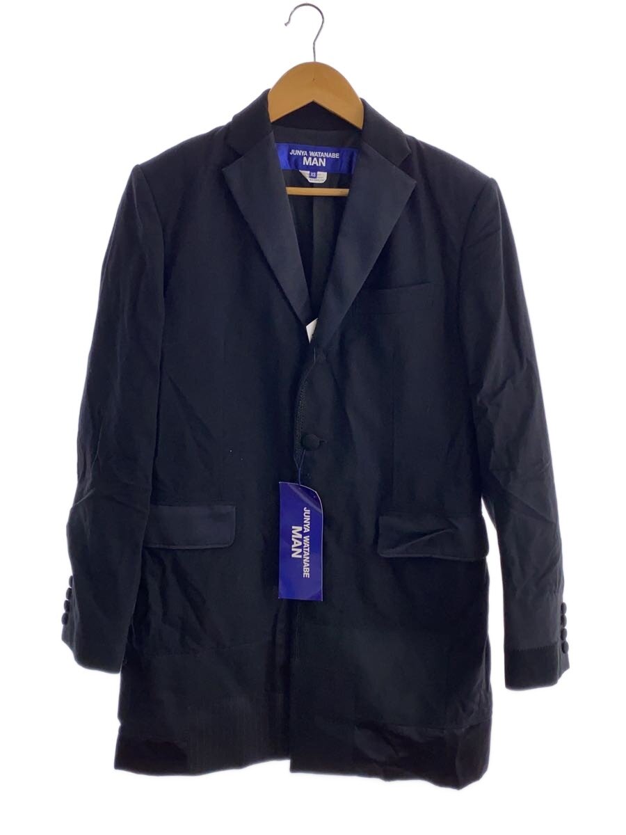 【中古】JUNYA WATANABE COMME des GARCONS MAN◆25SS/ナイロンオックス 生産品染め パッチワーク/厚地の外套/XS/ナイロン/BLK/WO-C002【メンズウェア】
