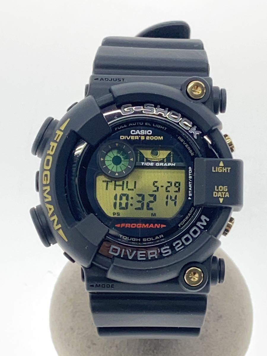 【中古】CASIO◆35周年/FROGMAN/石英ウオッチ/デジタル/なめし革/BLK/gf-3235d//【服飾雑貨他】
