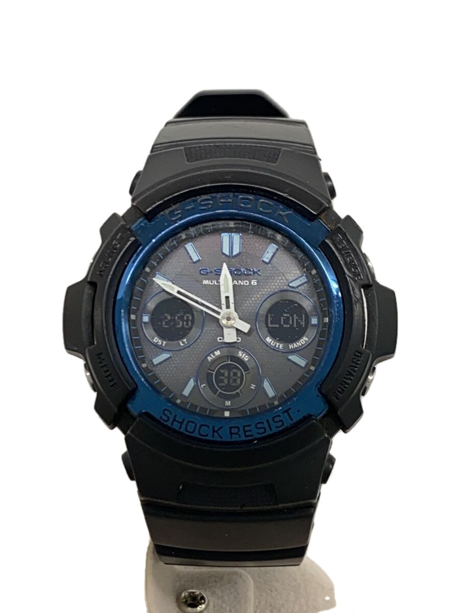 【中古】CASIO◆ソーラーウオッチ・G-SHOCK/デジアナ/BLK//【服飾雑貨他】