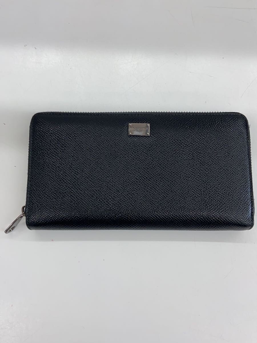 【中古】DOLCE\u0026GABBANA◆長紙入れ/なめし革/BLK/レディース/BP1672【服飾雑貨他】