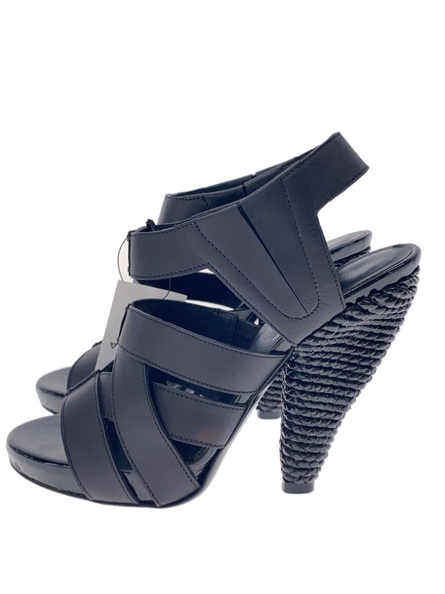 【中古】BOTTEGA VENETA◆サンダル/--/BLK/なめし革【シューズ】