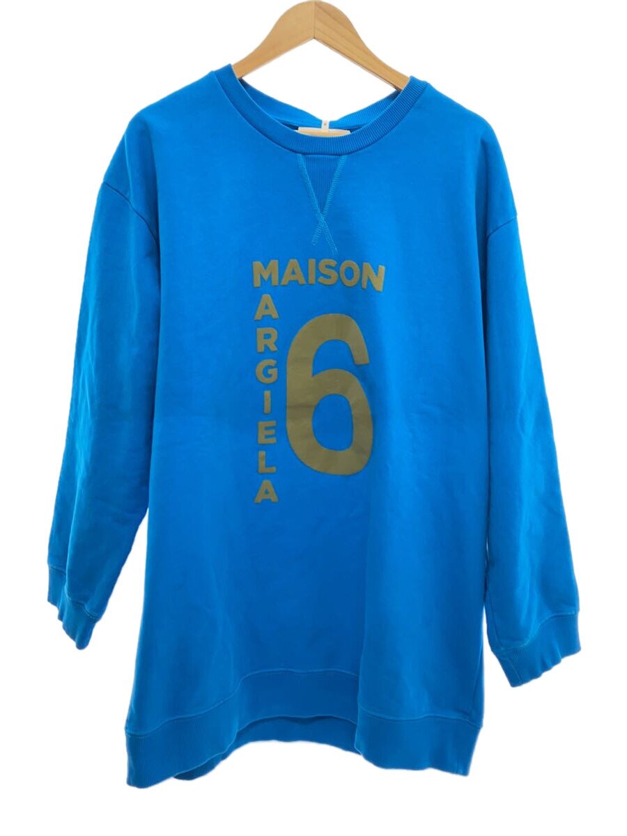 【中古】MM6◆22AW/スウェットロゴトレーナー/S/綿織物/青碧/刷り上げる/S52GU0175【レディース御召しもの】