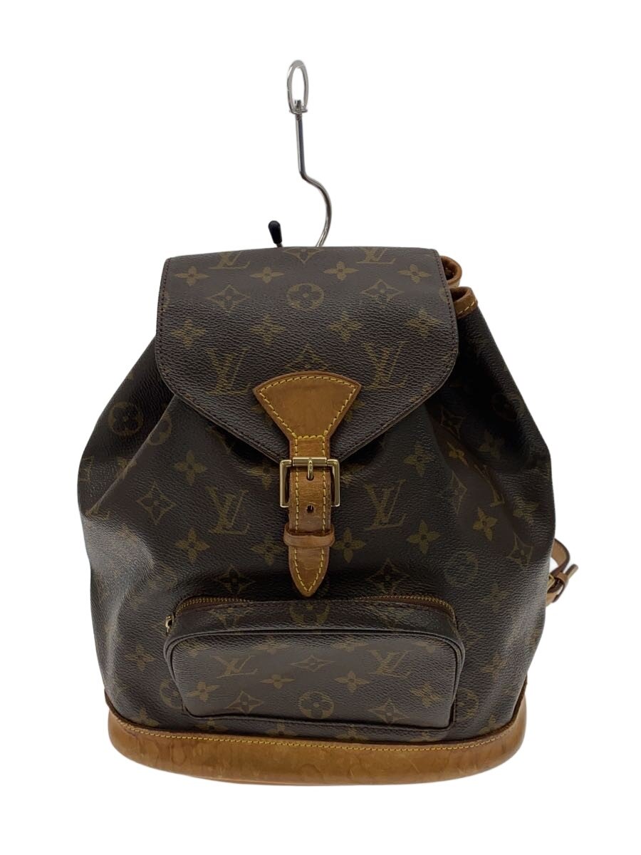 【中古】LOUIS VUITTON◆モン掏摸MM/背嚢/PVC/BRW/総柄/M51136//【御徒面子】