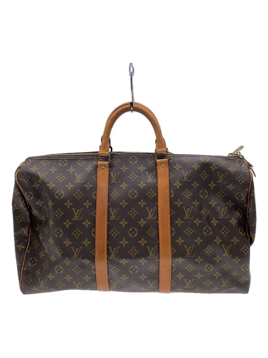 【中古】LOUIS VUITTON◆キーポル50_モノグラム・帆布_BRW/PVC/BRW【御徒面子】