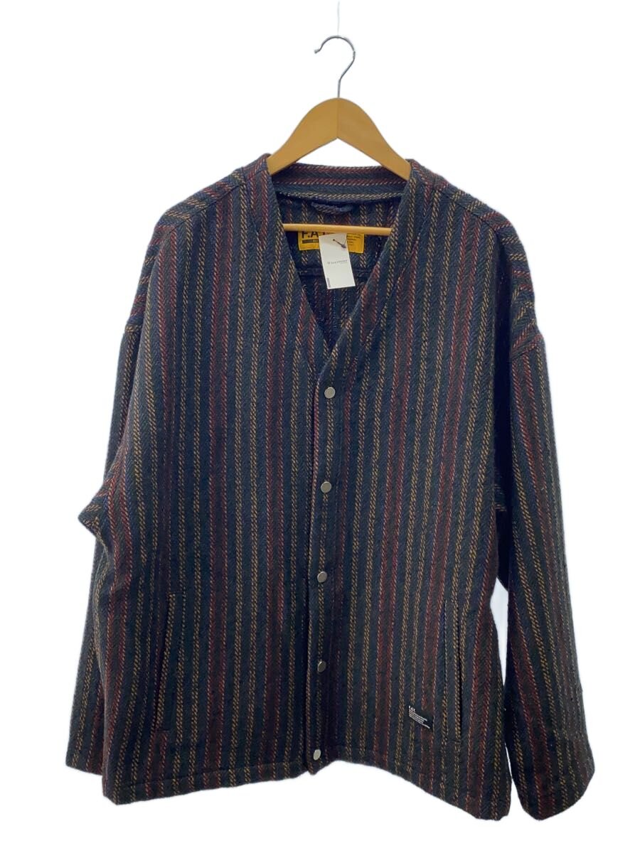 【中古】FAT◆ジレー(朦々たる)/羊毛/マルチ色つや/縞模様/f32420-sh15-ab/フエーティー【メンズウェア】