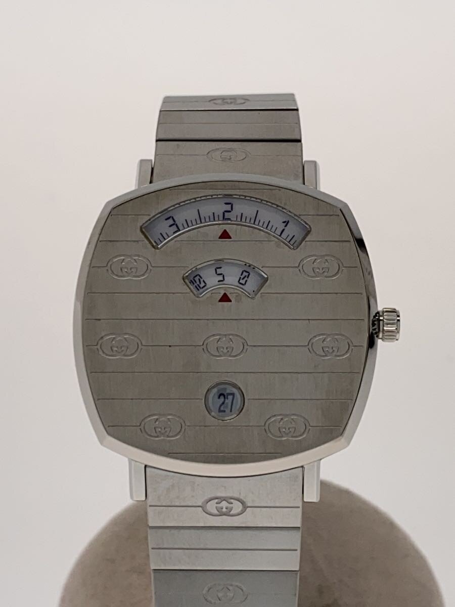 【中古】GUCCI◆石英ウオッチ/アナログ/ステンレス鋼/SLV/SLV/157.4【服飾雑貨他】