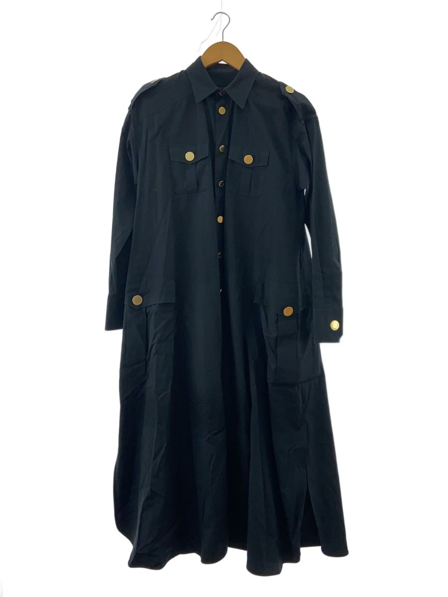 【中古】DSQUARED2◆22SS/ベルテッドコットンワンピース/長袖衣装/38/綿織物/BLK/無地/S75CV0526【レディース御召しもの】