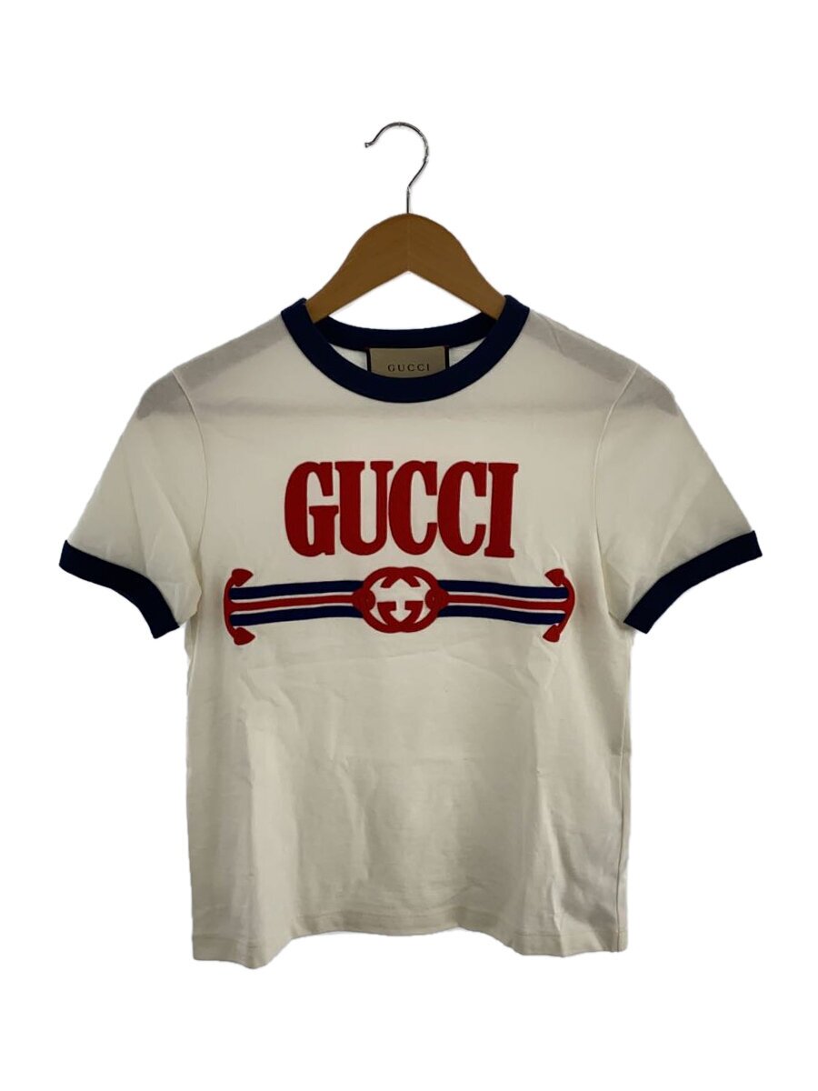 【中古】GUCCI◆リンガープルオーバー/ミニT/S/綿織物/WHT/723566 XJFQQ【レディースお召しもの】